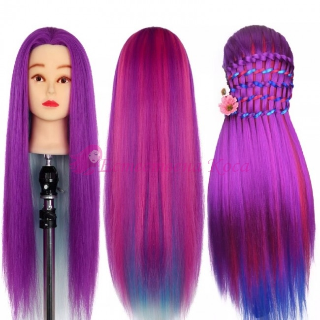 Фризьорска Тренировъчна Глава – Лилав цвят