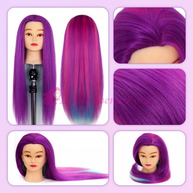 Фризьорска Тренировъчна Глава – Лилав цвят